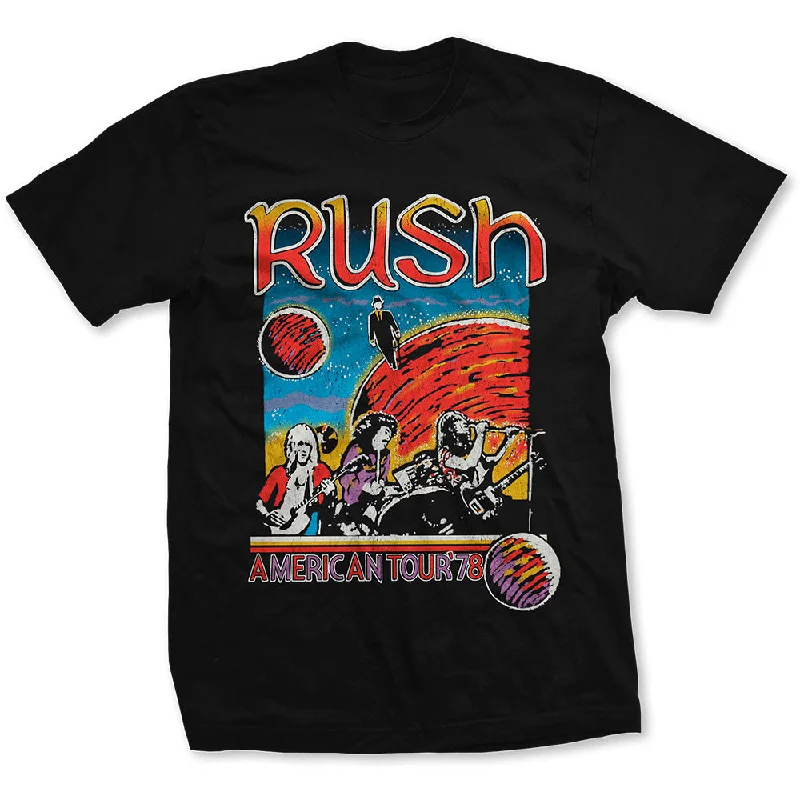 Rush | Official Band T-Shirt | US Tour 1978 Striped Floral Plaid