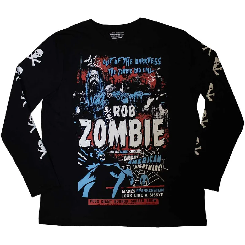 Rob Zombie| Official Band Long Sleeve T-Shirt | Zombie Call (Sleeve Print) Modern Contemporary Chic Rob Zombie| Official Band Long Sleeve T-Shirt | Zombie Call (Sleeve Print) Modern Contemporary Chic