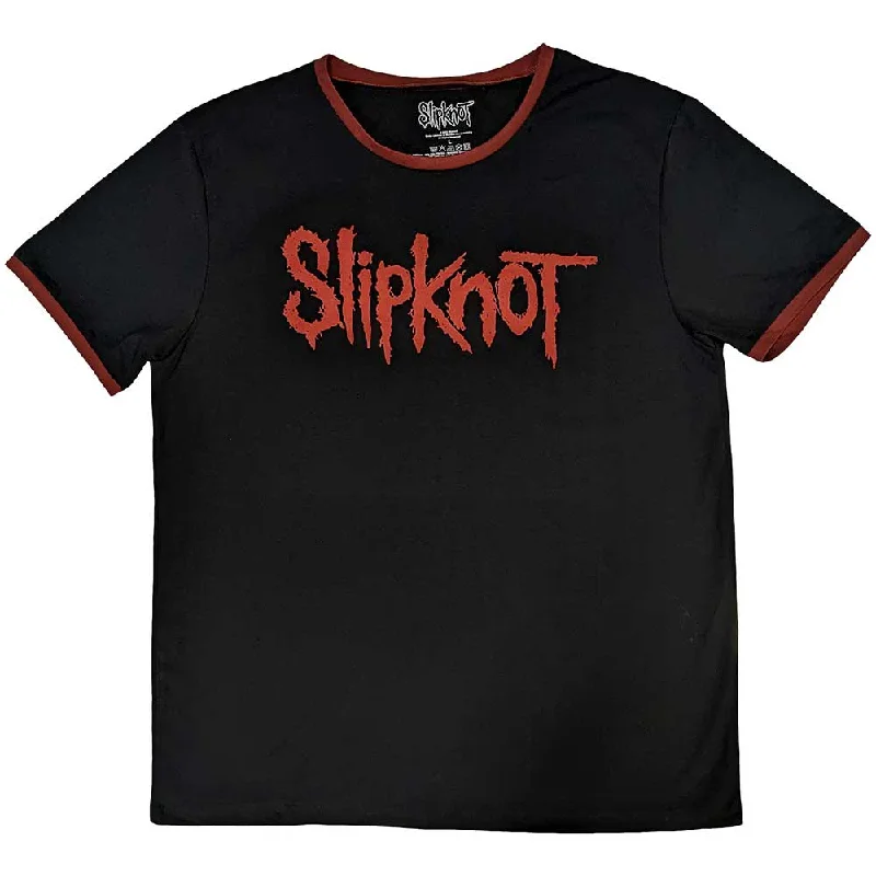 Slipknot | Official Band Ringer T-Shirt | Logo (Back Print) Chenille Blend Fleece Blend Nylon Blend