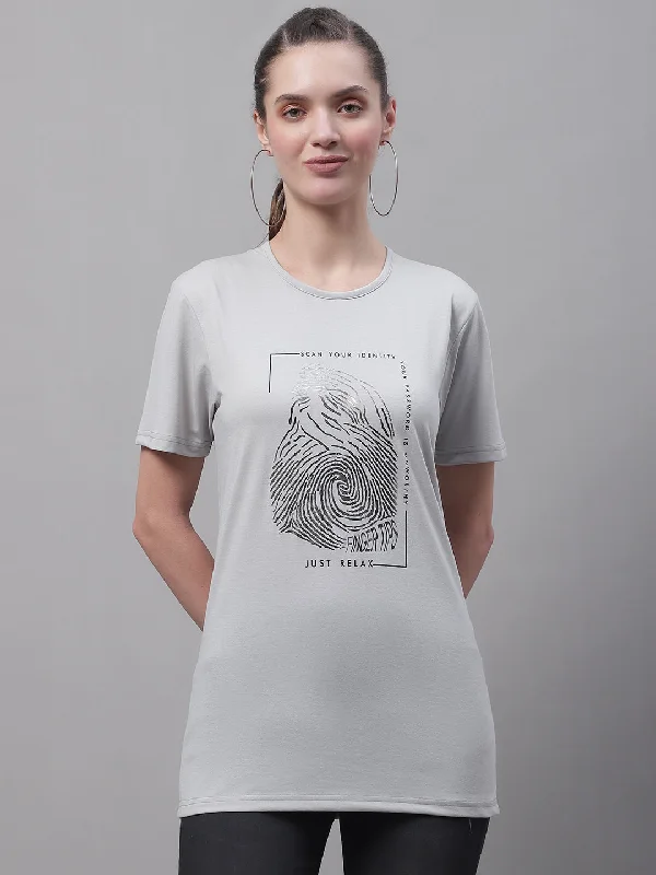 Vimal Jonney Round Neck Cotton Printed Light Grey T-Shirt for Women Rayon Fabric Velvet Fabric Corduroy Fabric Vimal Jonney Round Neck Cotton Printed Light Grey T-Shirt for Women Rayon Fabric Velvet Fabric Corduroy Fabric
