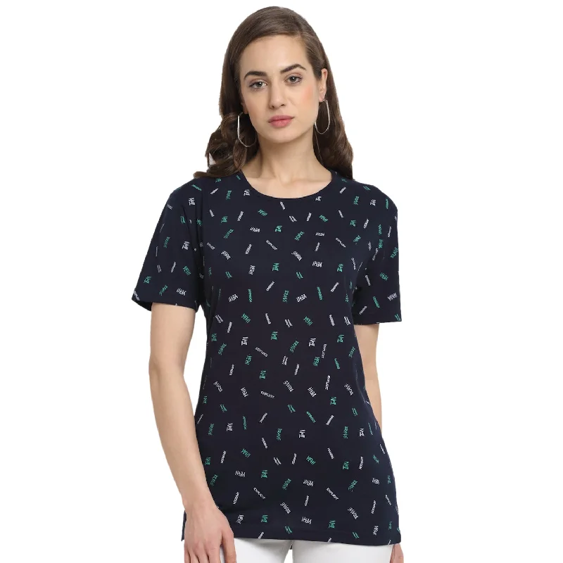 Vimal Jonney Blue Half Sleeve T-shirt For Women's Welt Pockets Slit Pockets Flap Pockets Vimal Jonney Blue Half Sleeve T-shirt For Women's Welt Pockets Slit Pockets Flap Pockets