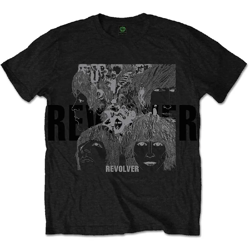 The Beatles Unisex Premium T-Shirt: Reverse Revolver with Foiled Application Hooded Caped Shawl Collar