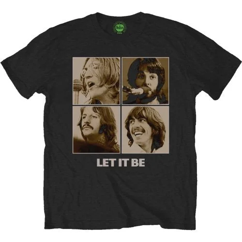 The Beatles | Official Band T-Shirt | Let It Be Sepia Lace Blend Ribbed Blend Corduroy Blend