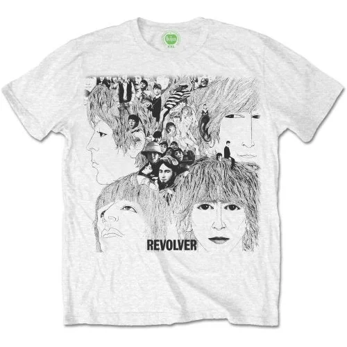 The Beatles | Official Band T-Shirt | Revolver Album Cover Houndstooth Herringbone Solid The Beatles | Official Band T-Shirt | Revolver Album Cover Houndstooth Herringbone Solid
