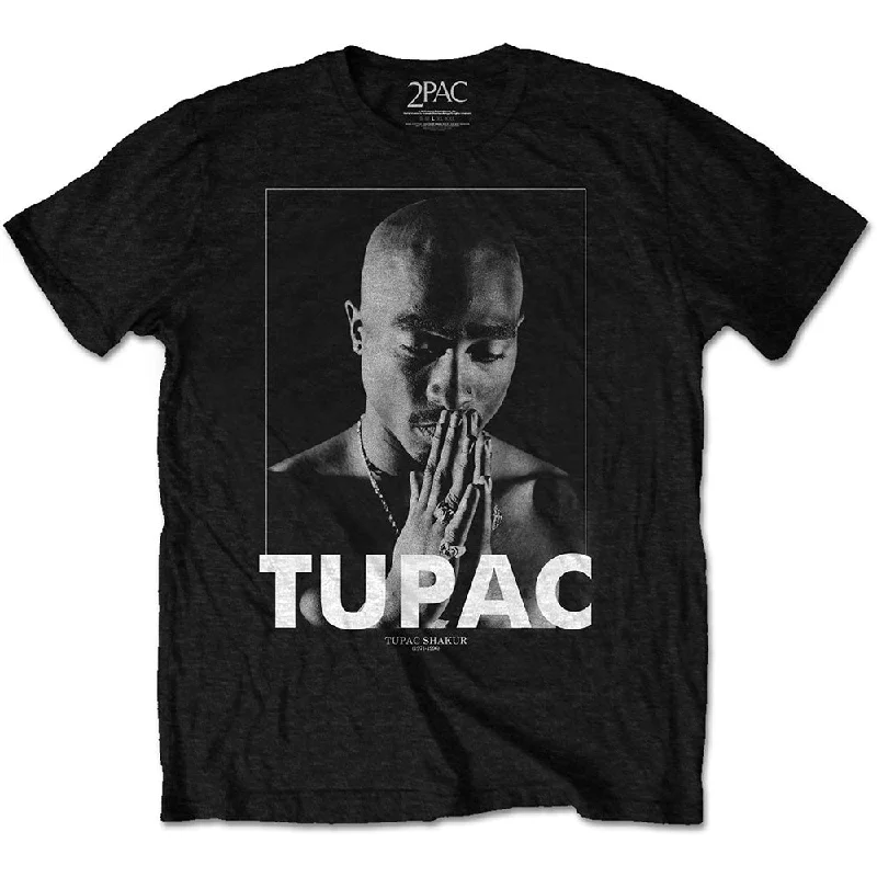 Tupac | Official Band T-Shirt | Praying Front Pockets Side Pockets Patch Pockets