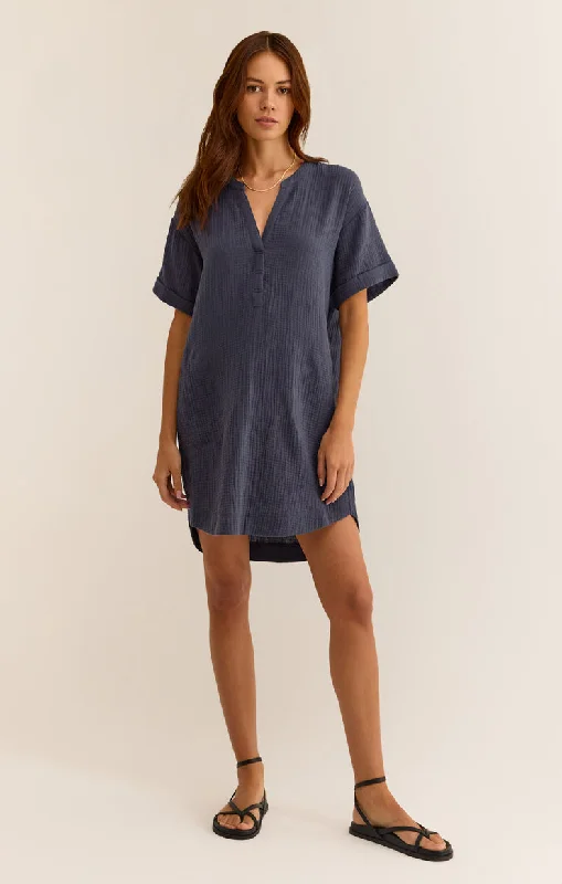 Z Supply Talia Gauze Mini Dress Classic Casual Mini Dress