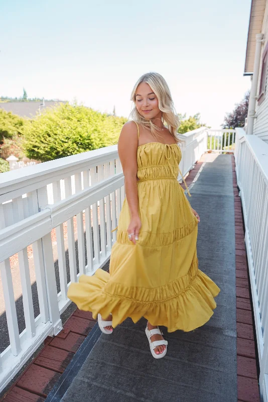 Landon Boho Maxi Dress Fashionable Chiffon Tiered Maxi Dress