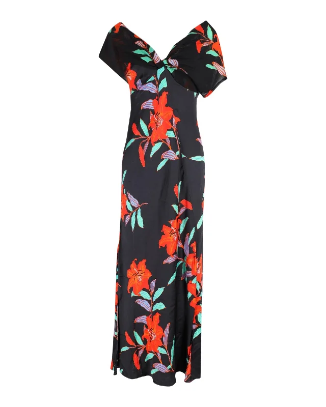 Floral Printed Silk Maxi Dress by Diane Von Furstenberg Fashionable Open-Back Maxi Dress Floral Printed Silk Maxi Dress by Diane Von Furstenberg Fashionable Open-Back Maxi Dress
