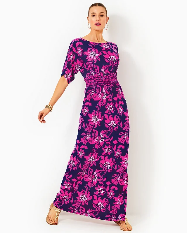 Parigi Boat Neck Maxi Dress Elegant Wraparound Maxi Dress