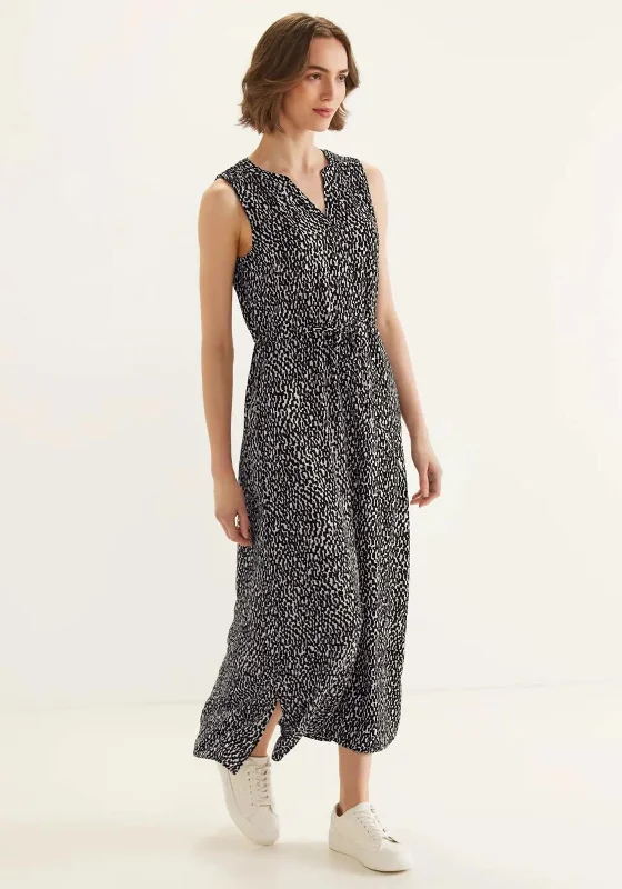 Street One Abstract Print Sleeveless Maxi Dress, Black & White Fashionable Chiffon Tiered Maxi Dress Street One Abstract Print Sleeveless Maxi Dress, Black & White Fashionable Chiffon Tiered Maxi Dress