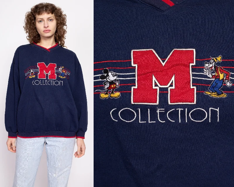 90s Mickey & Co M Collection Elbow Patch Sweatshirt - Extra Large Hoodie with V-Neck Classic Versatile 90s Mickey & Co M Collection Elbow Patch Sweatshirt - Extra Large Hoodie with V-Neck Classic Versatile
