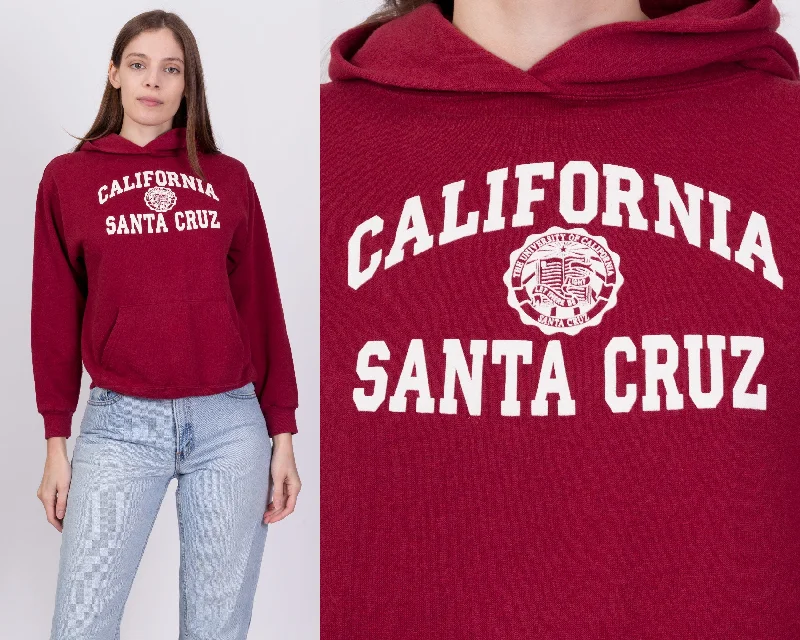 90s University Of California Santa Cruz Cropped Hoodie - Extra Small Cotton Hoodie Fleece Lining Warmth 90s University Of California Santa Cruz Cropped Hoodie - Extra Small Cotton Hoodie Fleece Lining Warmth
