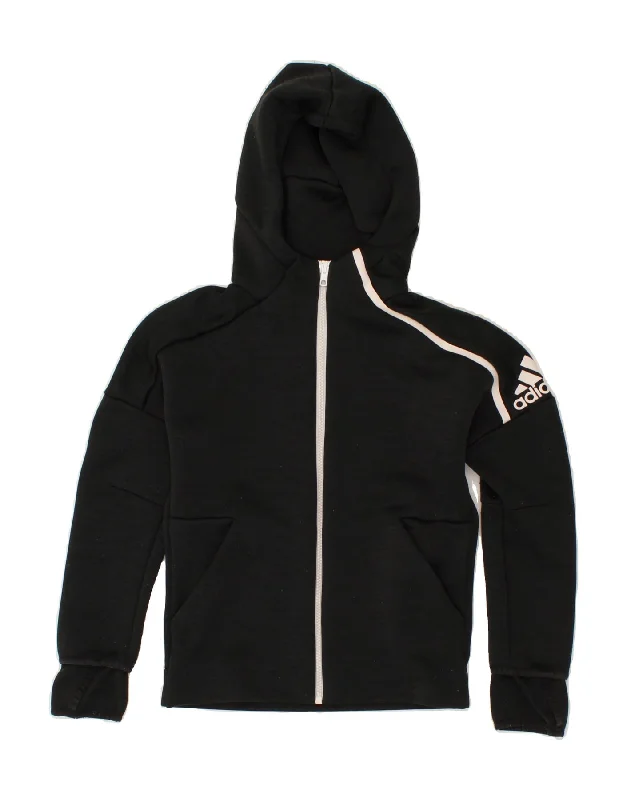 ADIDAS Boys Zip Hoodie Sweater 9-10 Years Black Polyester Hoodie with Button Classic Timeless ADIDAS Boys Zip Hoodie Sweater 9-10 Years Black Polyester Hoodie with Button Classic Timeless