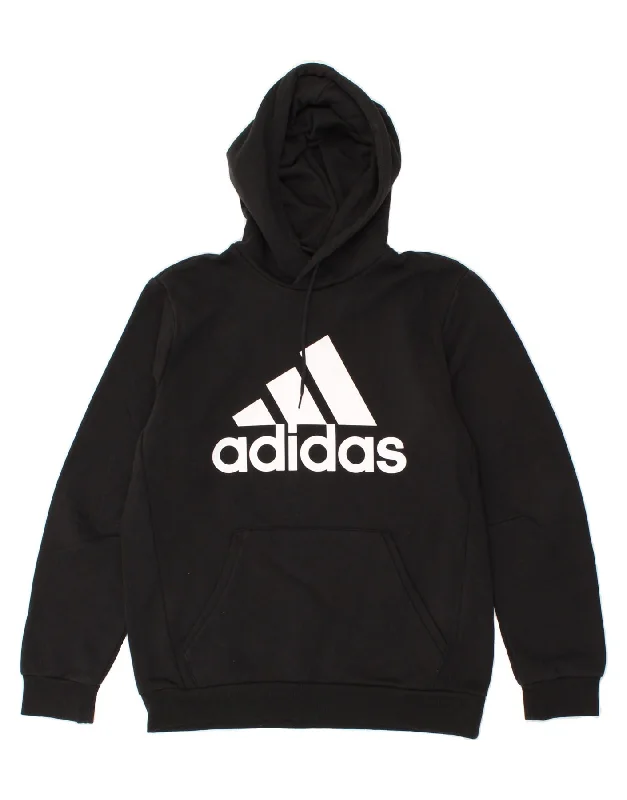 ADIDAS Mens Graphic Hoodie Jumper Large Black Cotton Hoodie with Logo Branding Identity ADIDAS Mens Graphic Hoodie Jumper Large Black Cotton Hoodie with Logo Branding Identity
