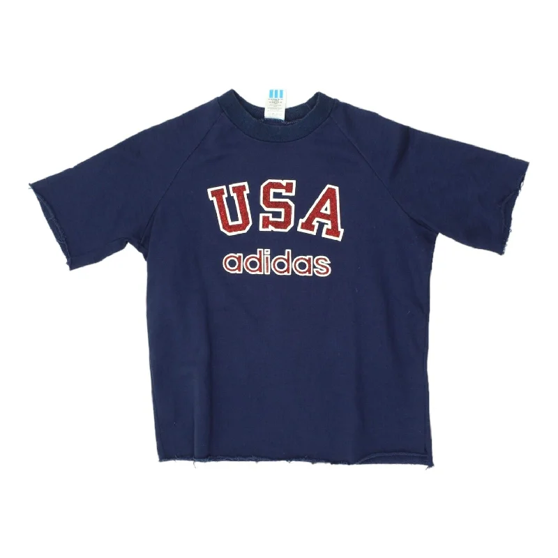 Adidas USA Womens Cropped Short Sleeve Sweatshirt | Vintage 90s Sportswear Hoodie with Elastic Cuffs Stretchable Comfortable Adidas USA Womens Cropped Short Sleeve Sweatshirt | Vintage 90s Sportswear Hoodie with Elastic Cuffs Stretchable Comfortable