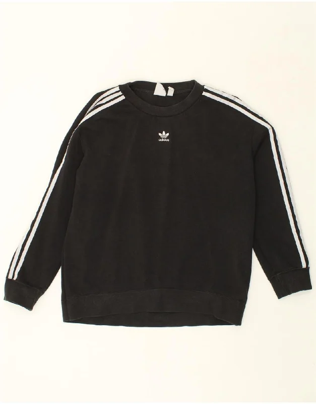 ADIDAS Womens Sweatshirt Jumper UK 14 Medium Black Cotton Hoodie with Drawstring Waist Adjustable Fitted ADIDAS Womens Sweatshirt Jumper UK 14 Medium Black Cotton Hoodie with Drawstring Waist Adjustable Fitted