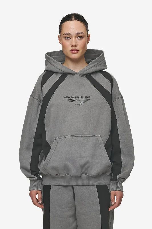 Amira Oversized Hoodie Washed Deep Grey Black Hoodie with Tied Waist Feminine Flattering Amira Oversized Hoodie Washed Deep Grey Black Hoodie with Tied Waist Feminine Flattering
