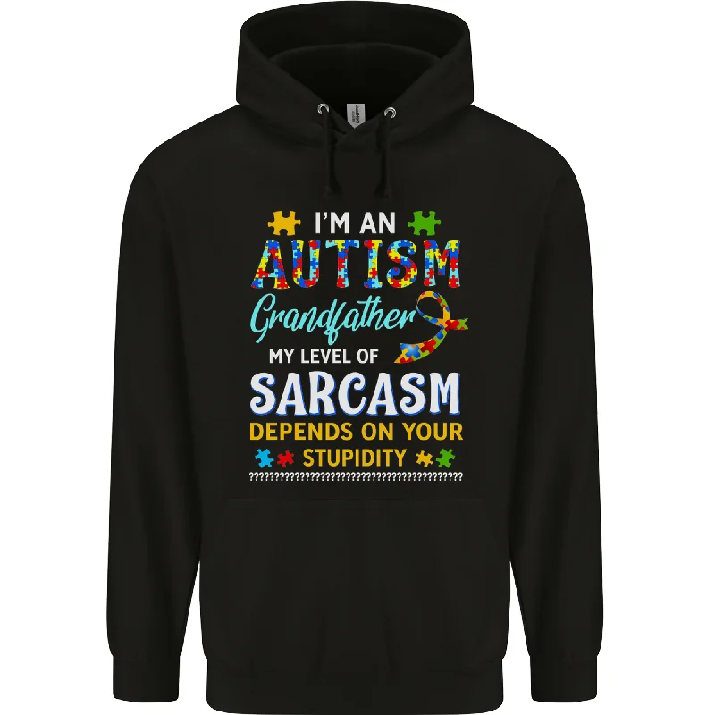 Autism Grandfathers Day Autistic ASD Mens 80% Cotton Hoodie Hoodie with Thumb Holes Functional Cozy Autism Grandfathers Day Autistic ASD Mens 80% Cotton Hoodie Hoodie with Thumb Holes Functional Cozy