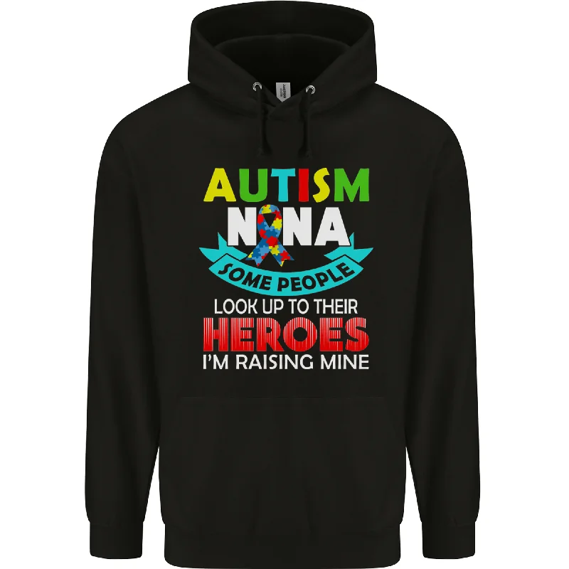 Autism Nana Grandparents Autistic ASD Mens 80% Cotton Hoodie Hoodie with V-Neck Classic Versatile Autism Nana Grandparents Autistic ASD Mens 80% Cotton Hoodie Hoodie with V-Neck Classic Versatile