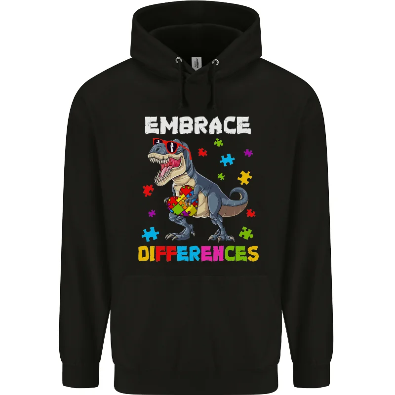 Autism T-Rex Embrace Differences Autistic Mens 80% Cotton Hoodie Hoodie with Side Slits Relaxed Casual Autism T-Rex Embrace Differences Autistic Mens 80% Cotton Hoodie Hoodie with Side Slits Relaxed Casual