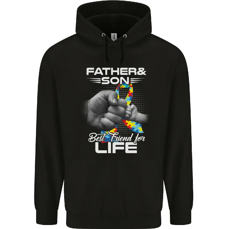 Autistic Father & Son Friends Autism ASD Mens 80% Cotton Hoodie Hoodie with Zipper Placket Modern Functional Autistic Father & Son Friends Autism ASD Mens 80% Cotton Hoodie Hoodie with Zipper Placket Modern Functional