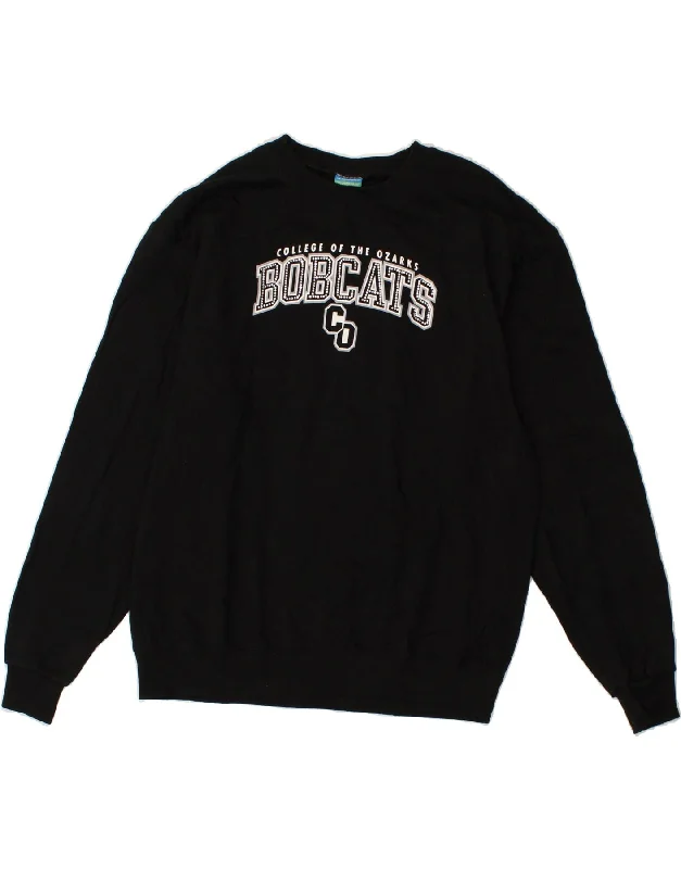 CHAMPION Mens Ohio Bobcats Graphic Sweatshirt Jumper Large Black Cotton Hoodie with Ribbed Neckline Snug Warm CHAMPION Mens Ohio Bobcats Graphic Sweatshirt Jumper Large Black Cotton Hoodie with Ribbed Neckline Snug Warm