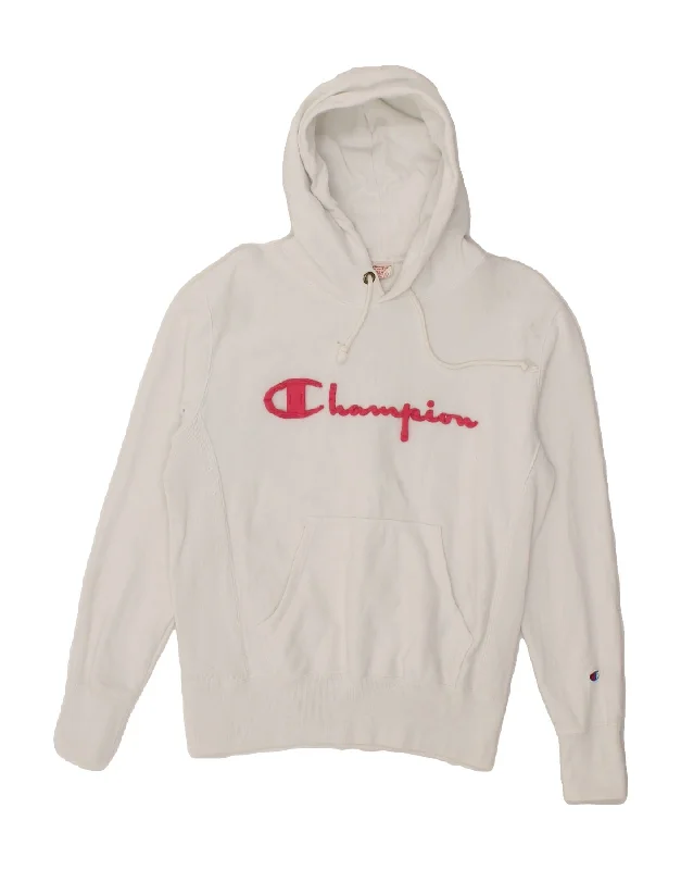 CHAMPION Womens Graphic Hoodie Jumper UK 14 Medium Grey Cotton Hoodie with Mesh Breathable Sporty CHAMPION Womens Graphic Hoodie Jumper UK 14 Medium Grey Cotton Hoodie with Mesh Breathable Sporty