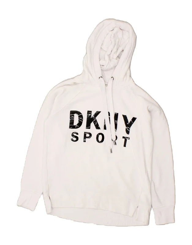 DKNY Mens Graphic Hoodie Jumper Small White Cotton Hoodie with Patch Decorative Personalized DKNY Mens Graphic Hoodie Jumper Small White Cotton Hoodie with Patch Decorative Personalized