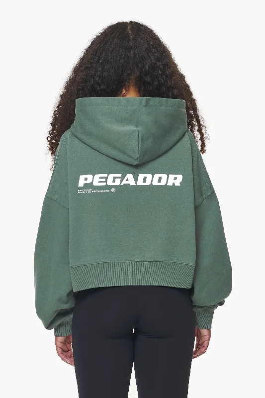 Dorothy Cropped Oversized Hoodie Vintage Washed Garden Green Hoodie with Sequins Glamorous Eye-catching Dorothy Cropped Oversized Hoodie Vintage Washed Garden Green Hoodie with Sequins Glamorous Eye-catching
