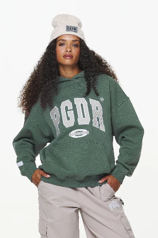 Keats Logo Oversized Hoodie Vintage Washed Garden Green Hoodie with Emblem Brand Identity Keats Logo Oversized Hoodie Vintage Washed Garden Green Hoodie with Emblem Brand Identity