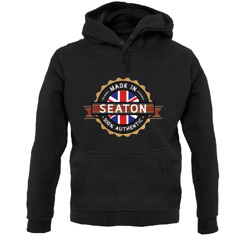 Made In Seaton 100% Authentic Unisex Hoodie Hoodie with Hidden Zipper Minimalist Clean Made In Seaton 100% Authentic Unisex Hoodie Hoodie with Hidden Zipper Minimalist Clean