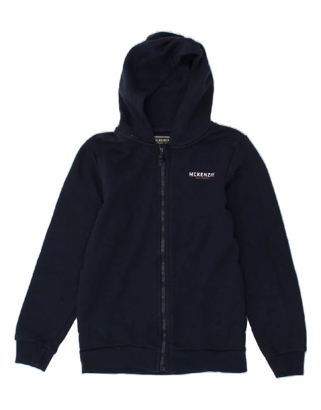 MCKENZIE Boys Zip Hoodie Sweater 12-13 Years Large Navy Blue Cotton Hoodie with Hem Fringe Bohemian Relaxed MCKENZIE Boys Zip Hoodie Sweater 12-13 Years Large Navy Blue Cotton Hoodie with Hem Fringe Bohemian Relaxed