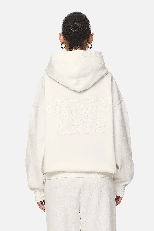 Mina Oversized Hoodie Washed Coconut Milk Hoodie with Double Zipper Versatile Adjustable Mina Oversized Hoodie Washed Coconut Milk Hoodie with Double Zipper Versatile Adjustable