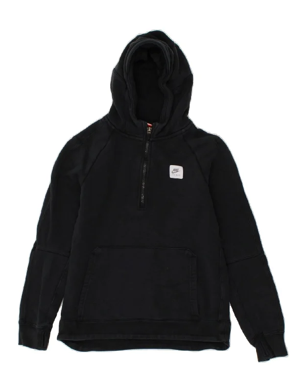NIKE Boys Graphic Zip Neck Hoodie Jumper 12-13 Years Large Black Cotton Hoodie with Button Placket Classic Preppy NIKE Boys Graphic Zip Neck Hoodie Jumper 12-13 Years Large Black Cotton Hoodie with Button Placket Classic Preppy