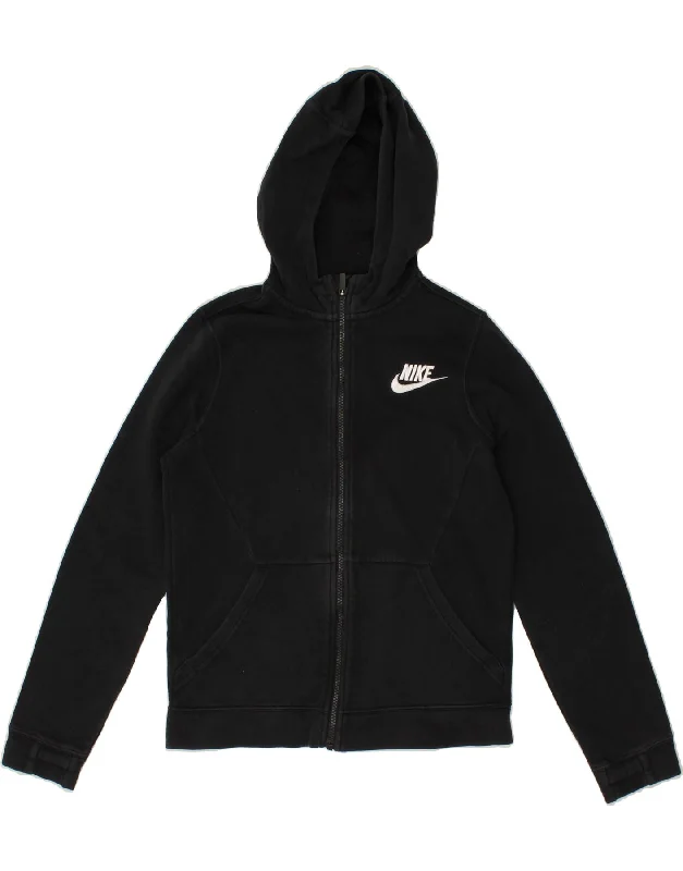 NIKE Boys Zip Hoodie Sweater 12-13 Years Large Black Cotton Hoodie with Toggle Buttons Decorative Unique NIKE Boys Zip Hoodie Sweater 12-13 Years Large Black Cotton Hoodie with Toggle Buttons Decorative Unique