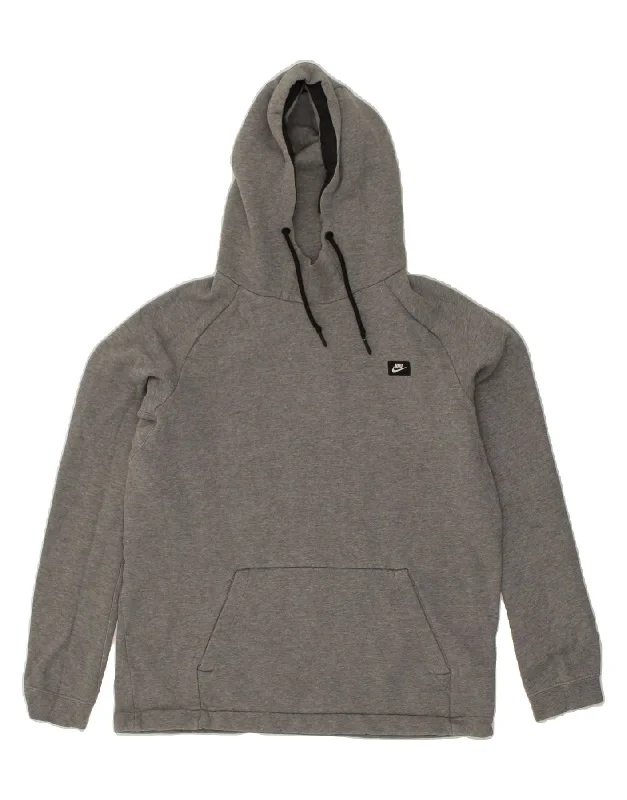 NIKE Womens Hoodie Jumper UK 14 Medium Grey Cotton Hoodie with Typography Text Message NIKE Womens Hoodie Jumper UK 14 Medium Grey Cotton Hoodie with Typography Text Message