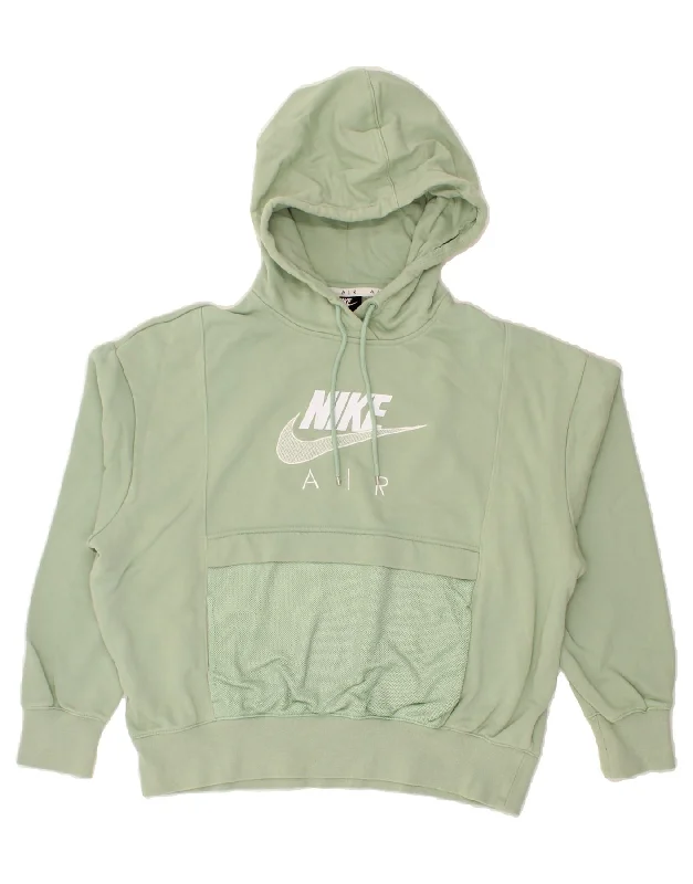 NIKE Womens Oversized Graphic Hoodie Jumper UK 14 Medium Green Cotton Hoodie with Side Slits Relaxed Casual NIKE Womens Oversized Graphic Hoodie Jumper UK 14 Medium Green Cotton Hoodie with Side Slits Relaxed Casual