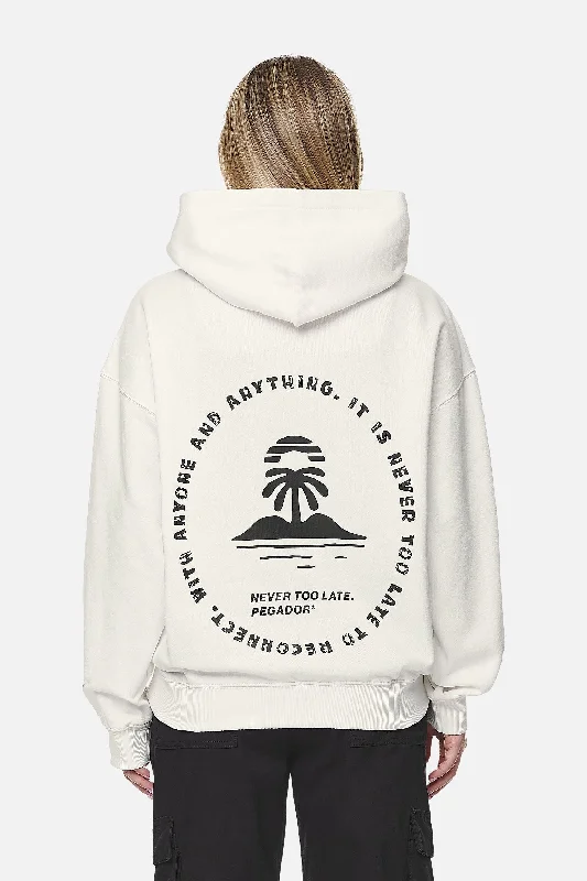 Palmyra Oversized Hoodie Washed Coconut Milk Hoodie with Drawstring Waist Adjustable Fitted Palmyra Oversized Hoodie Washed Coconut Milk Hoodie with Drawstring Waist Adjustable Fitted