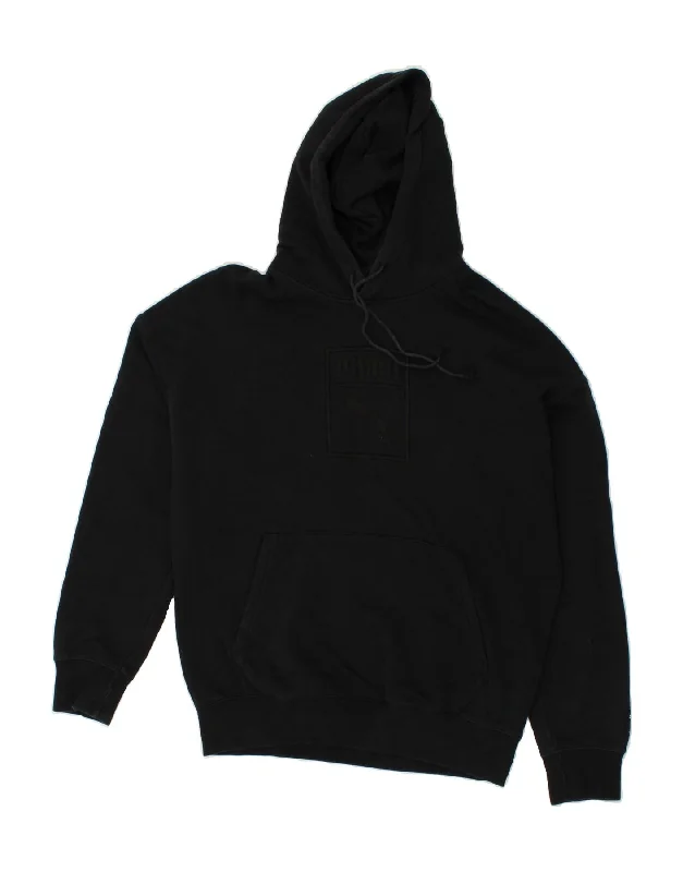 PUMA Mens Graphic Hoodie Jumper Small Black Cotton Hoodie with Hem Elastic Stretchable Comfortable PUMA Mens Graphic Hoodie Jumper Small Black Cotton Hoodie with Hem Elastic Stretchable Comfortable