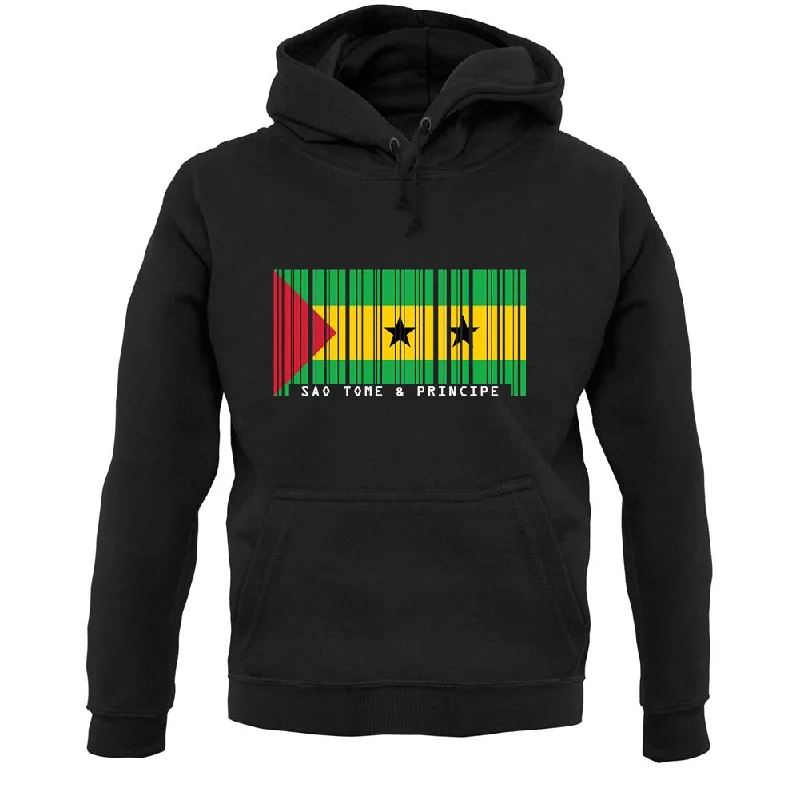 Sao Tome And Principe Barcode Style Flag Unisex Hoodie Hoodie with Hem Drawcord Adjustable Customizable Sao Tome And Principe Barcode Style Flag Unisex Hoodie Hoodie with Hem Drawcord Adjustable Customizable