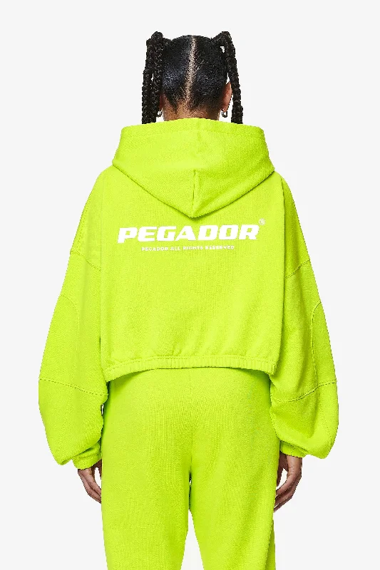 Skei Logo Oversized Cropped Hoodie Washed Lime Yellow Oversized Hoodie Comfort Casual Skei Logo Oversized Cropped Hoodie Washed Lime Yellow Oversized Hoodie Comfort Casual