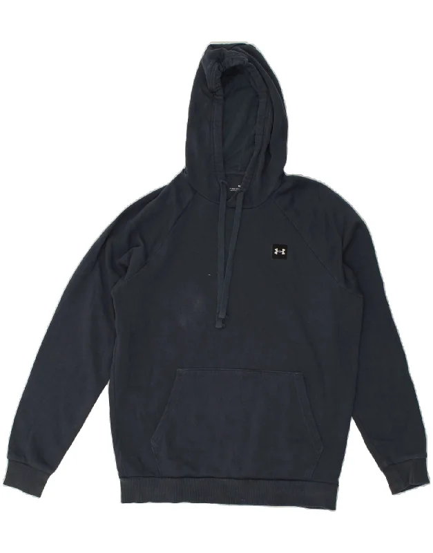 UNDER ARMOUR Mens Cold Gear Hoodie Jumper Small Navy Blue Cotton Hoodie with Slim Fit Tailored Modern UNDER ARMOUR Mens Cold Gear Hoodie Jumper Small Navy Blue Cotton Hoodie with Slim Fit Tailored Modern