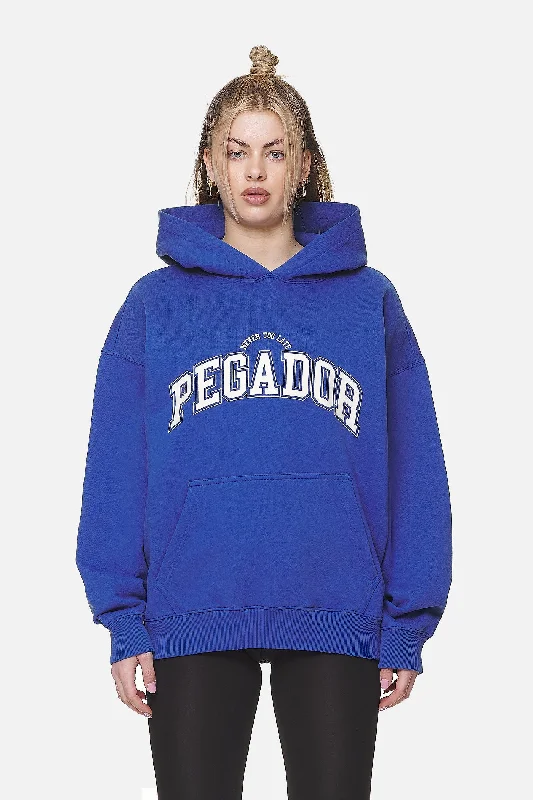 Wayruna Oversized Hoodie Washed True Blue Hoodie with Hidden Zipper Minimalist Clean Wayruna Oversized Hoodie Washed True Blue Hoodie with Hidden Zipper Minimalist Clean