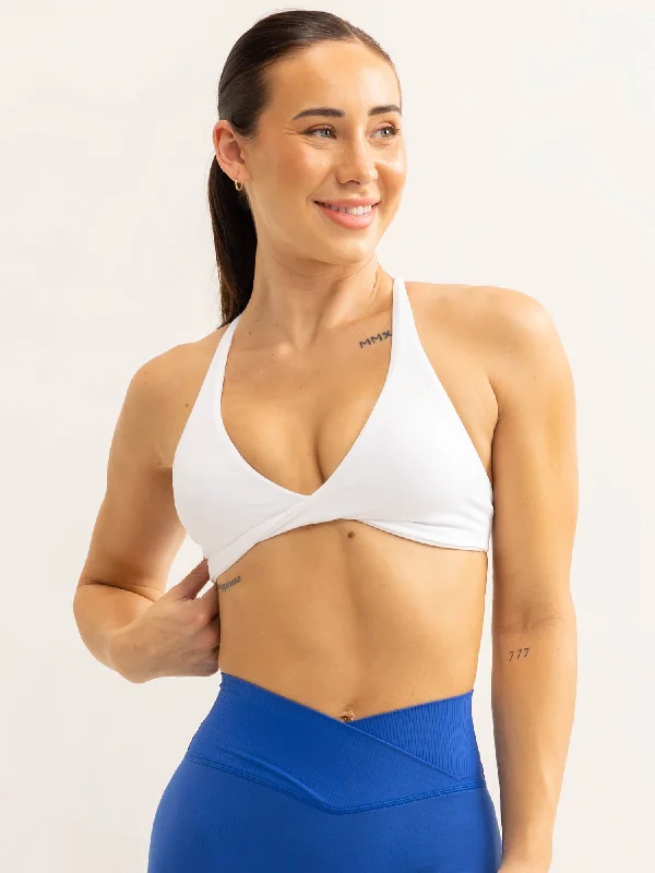 Activate Twist Sports Bra - White Chic Lace Underwear