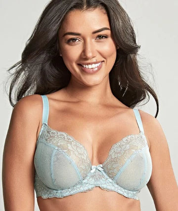 Ana Plunge Bra In Ash Rose & Blue - Panache Soft Padded Bralette