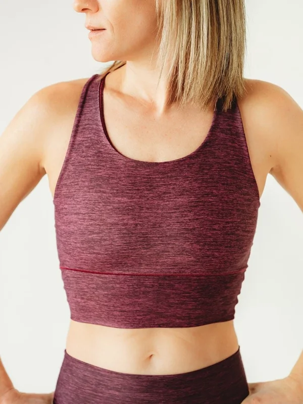 Burgundy Native Longline Sports Bra Trendy Sports Bra