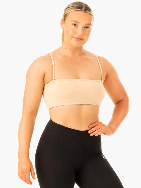 Convertible Bandeau Sports Bra - Sand Lacy Underwire Bra