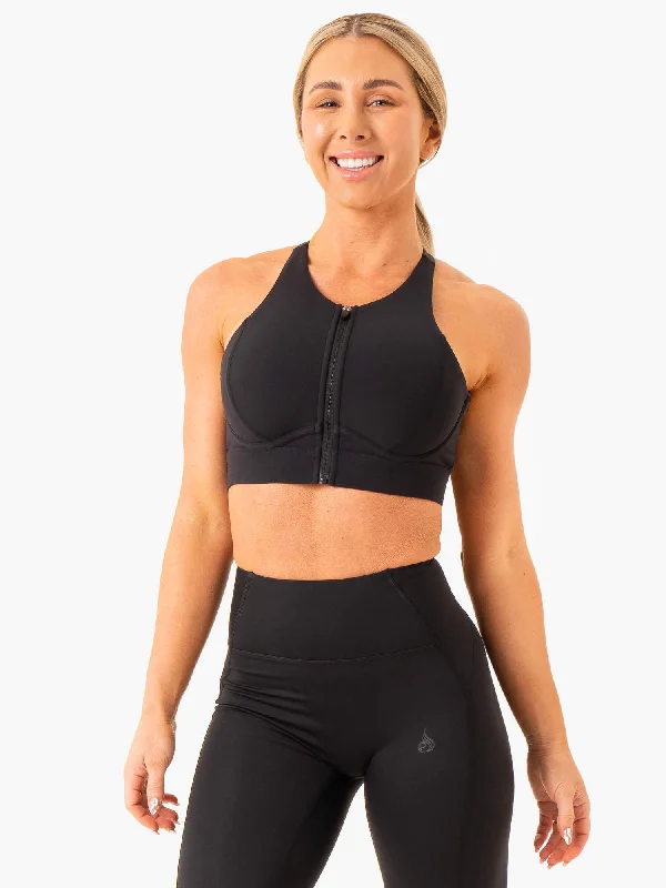 Critical High Impact Sports Bra - Black Full Coverage Bra