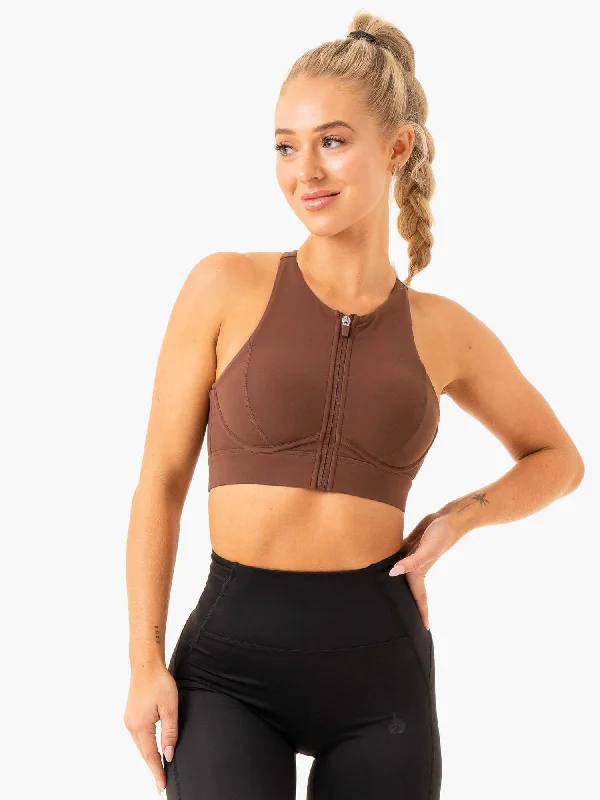 Critical High Impact Sports Bra - Chocolate Sporty Wireless Bra