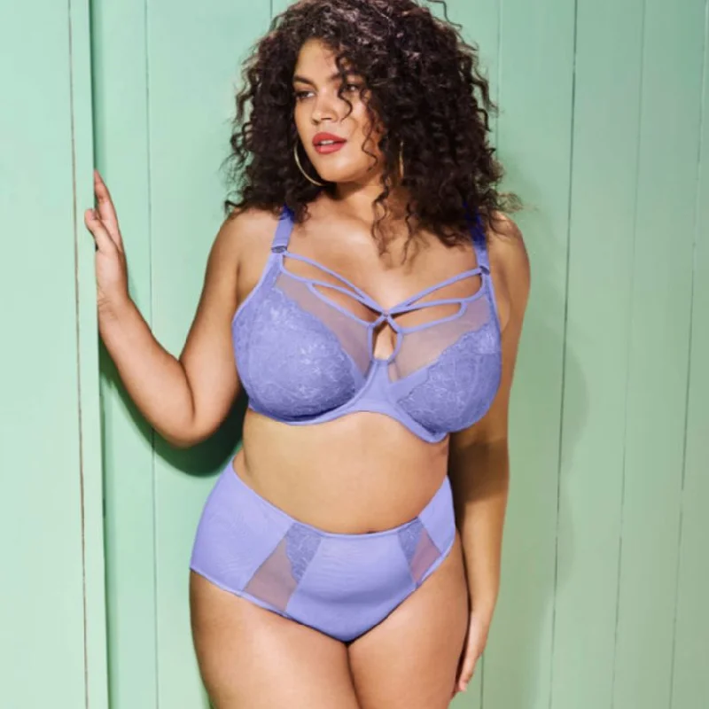 Elomi Brianna UW Plunge Bra in Jacaranda EL8080 Chic Lace Bra